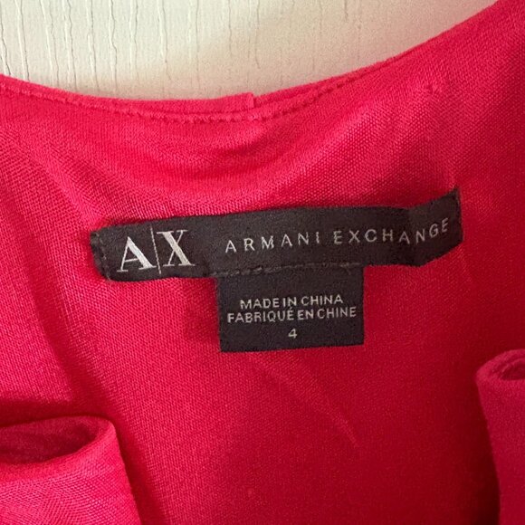Armani Exchange Mini Sleeveless Sheath Twist Raspberry Pink Cocktail Dress SZ 4 - Picture 8 of 9